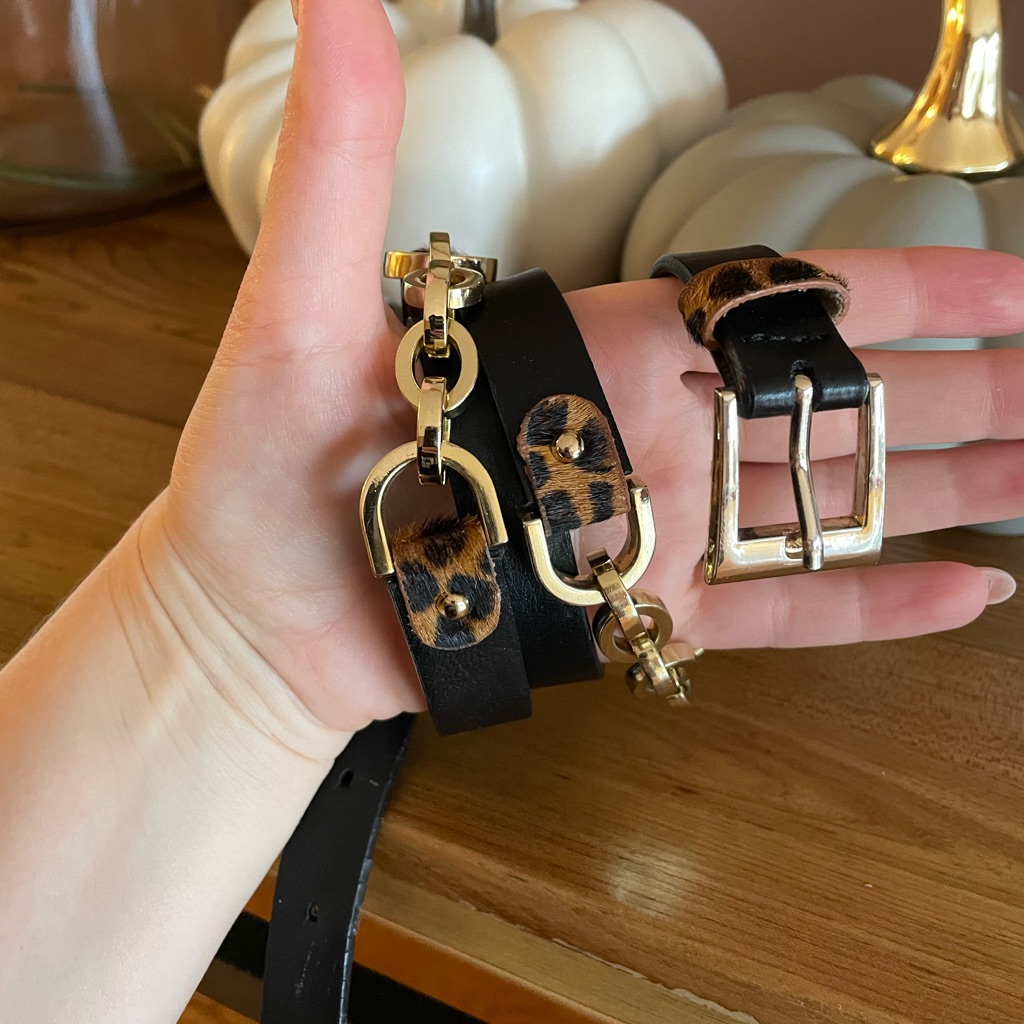 Black & Leopard Print Belt